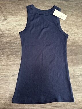 a new day Navy Ribbed Sleeveless Tank Top